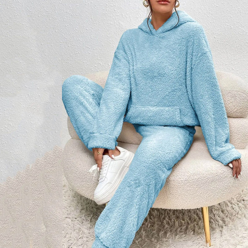 Outfit Damen grau bequem mit Kapuze und Taschen - 8 - Atelier-Zofia