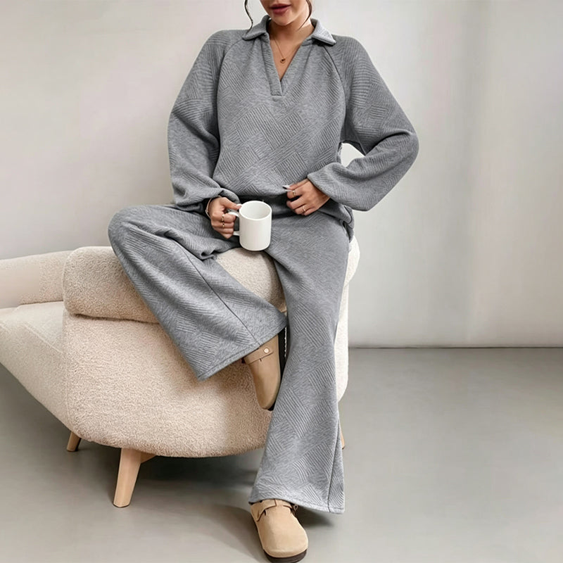 Outfit Damen beige lässig mit weitem Schnitt und Gürtel - 1 - Atelier-Zofia