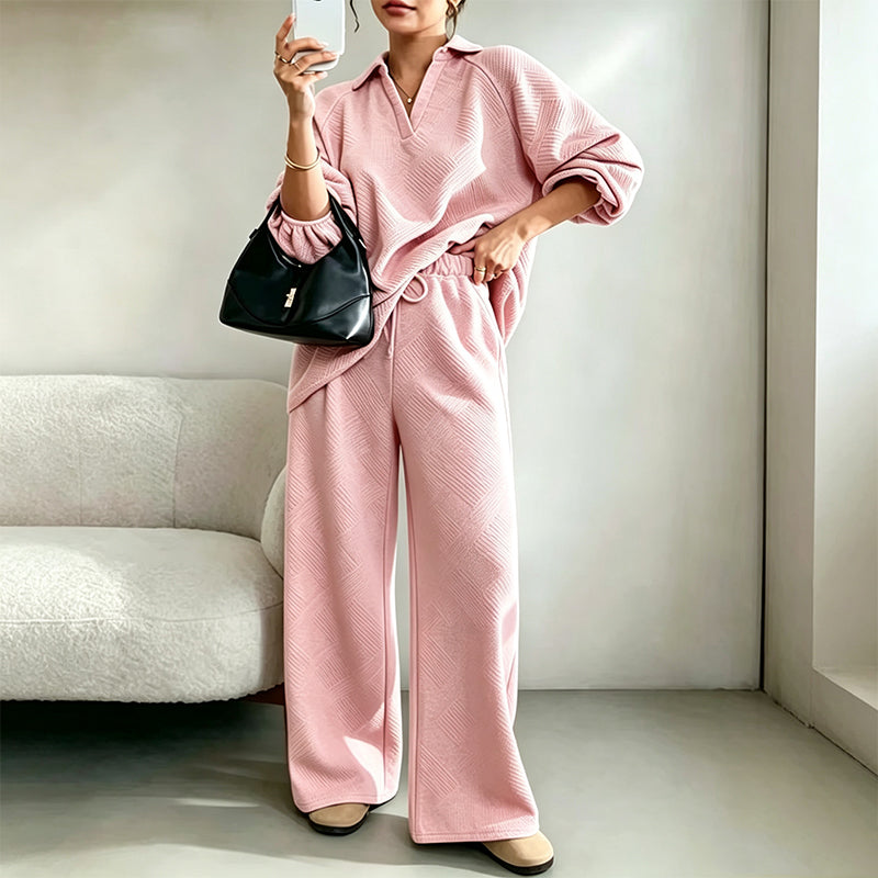 Outfit Damen beige lässig mit weitem Schnitt und Gürtel - 2 - Atelier-Zofia