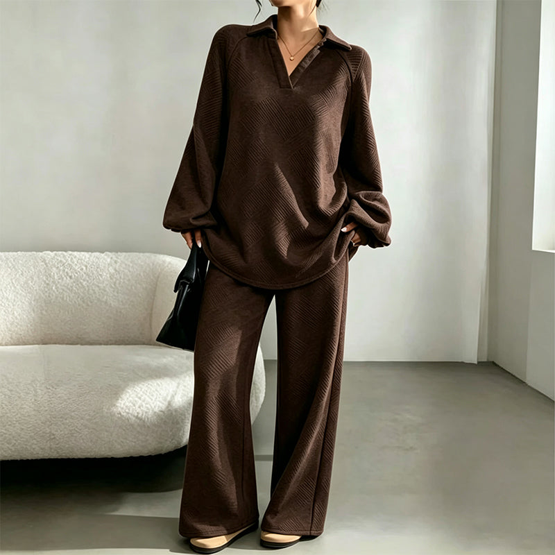 Outfit Damen beige lässig mit weitem Schnitt und Gürtel - 4 - Atelier-Zofia