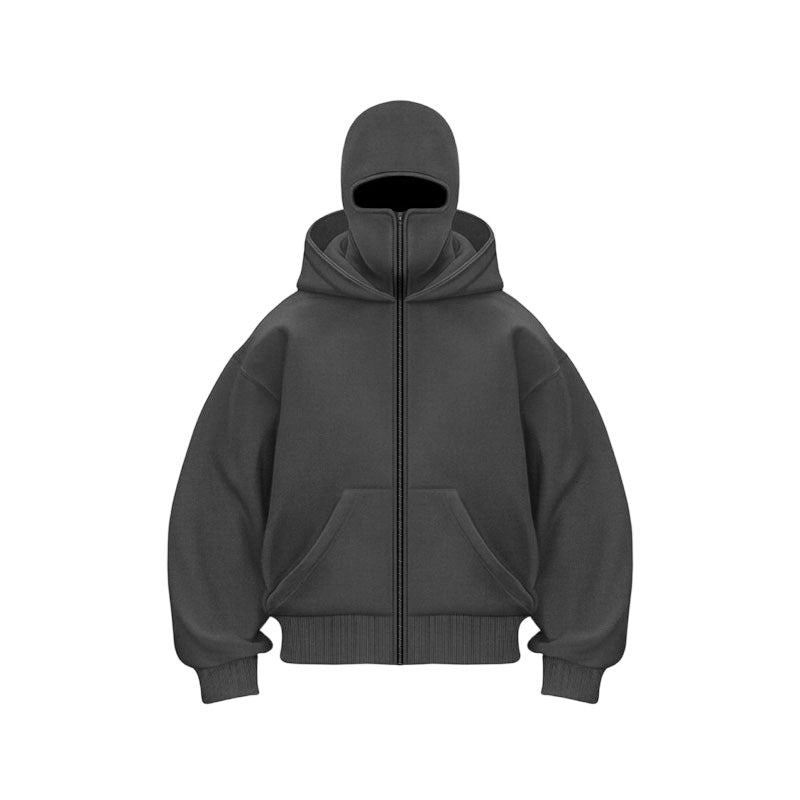 Hoodie Herren schwarz mit praktischer Kapuze und Taschen - 10 - Atelier-Zofia