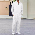 Outfit Men schwarz lässig mit Quarter-Zip und bequemen Hosen - 1 - Atelier-Zofia