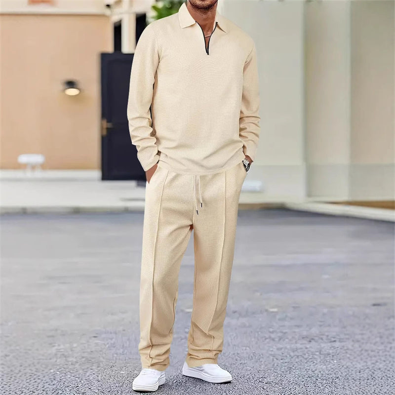 Outfit Men schwarz lässig mit Quarter-Zip und bequemen Hosen - 4 - Atelier-Zofia