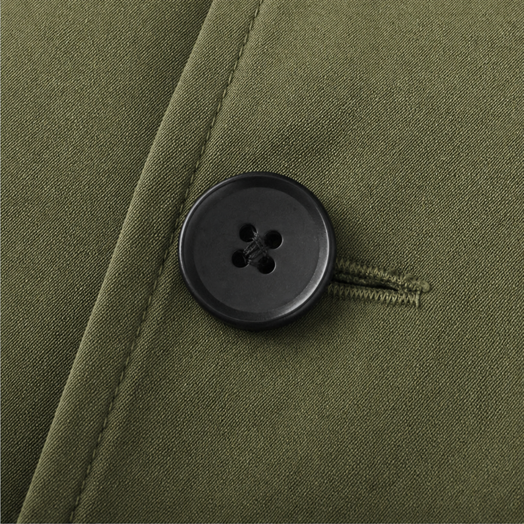 Trenchcoat Damen olivgrün tailliert mit doppelter Knopfleiste - 9 - Atelier-Zofia