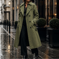 Trenchcoat Damen olivgrün tailliert mit doppelter Knopfleiste - 12 - Atelier-Zofia