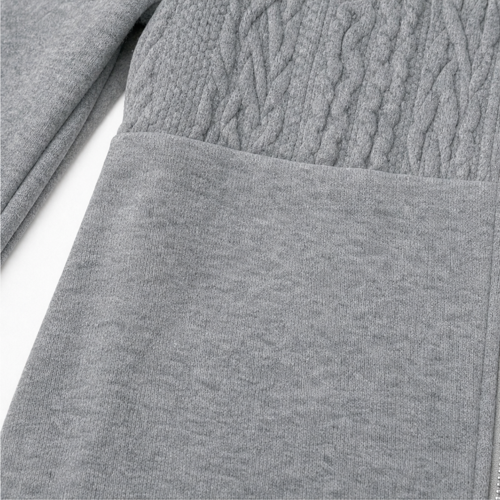 Jacke Damen grau tailliert mit Kapuze und Reißverschluss - 8 - Atelier-Zofia