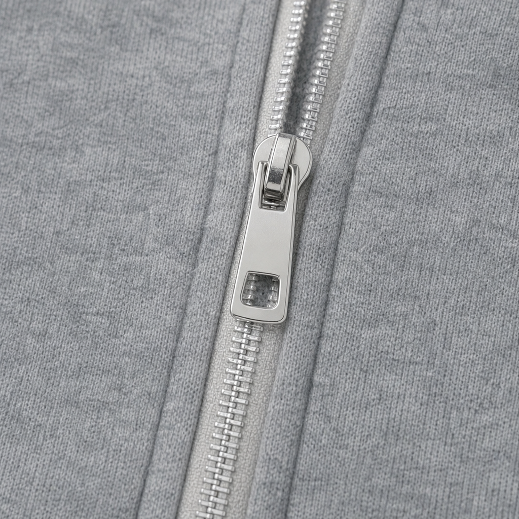 Jacke Damen grau tailliert mit Kapuze und Reißverschluss - 9 - Atelier-Zofia
