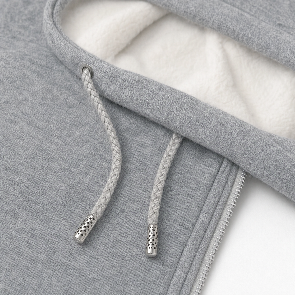 Jacke Damen grau tailliert mit Kapuze und Reißverschluss - 10 - Atelier-Zofia