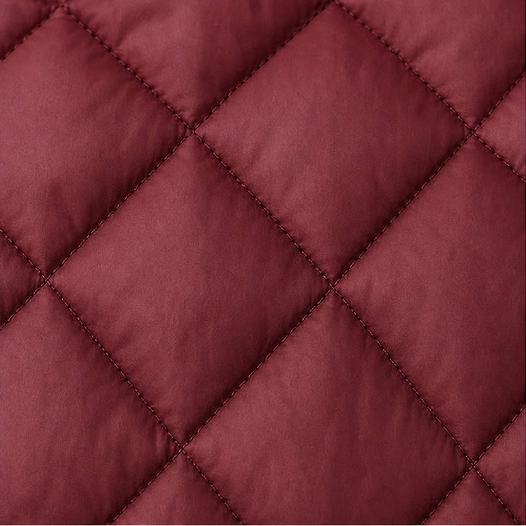 Weste Damen bordeaux mit Kapuze und Steppdesign - 7 - Atelier-Zofia