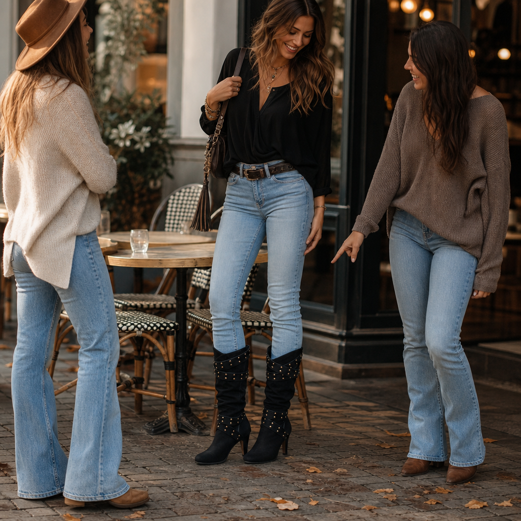 Stiefeletten Damen schwarz figurbetont mit Nieten - 4 - Atelier-Zofia