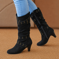 Stiefeletten Damen schwarz figurbetont mit Nieten - 12 - Atelier-Zofia