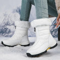 Damen Stiefel weiß tailliert mit Futter und seitlichem Reißverschluss - 6 - Atelier-Zofia