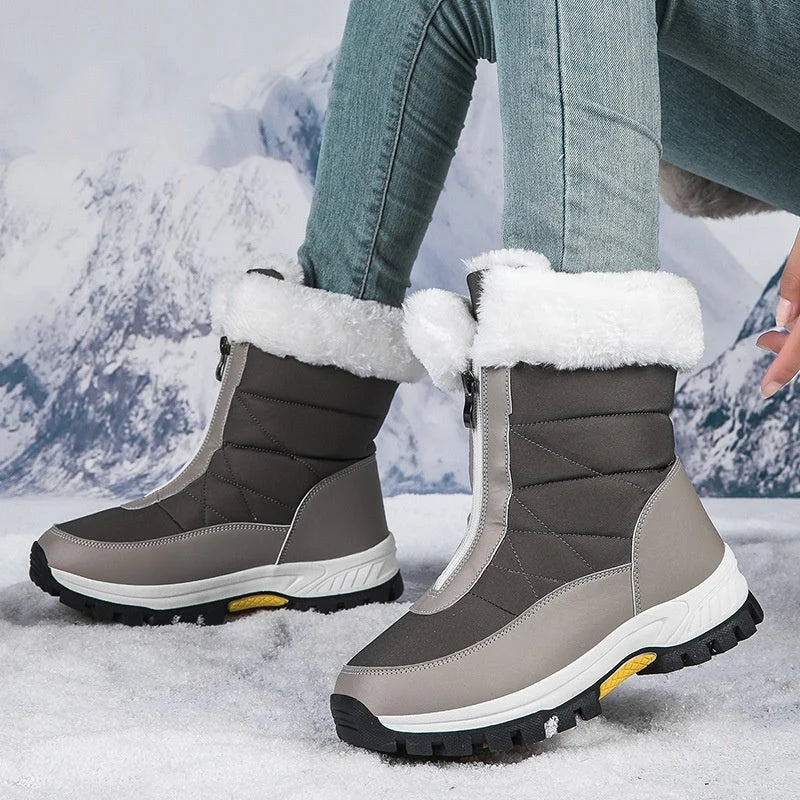 Damen Stiefel weiß tailliert mit Futter und seitlichem Reißverschluss - 7 - Atelier-Zofia