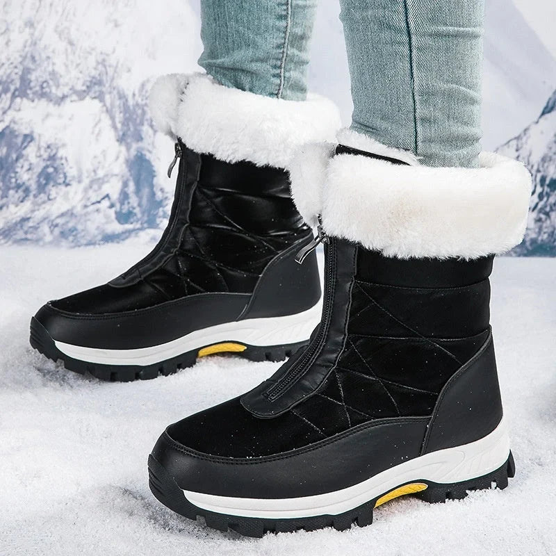 Damen Stiefel weiß tailliert mit Futter und seitlichem Reißverschluss - 8 - Atelier-Zofia