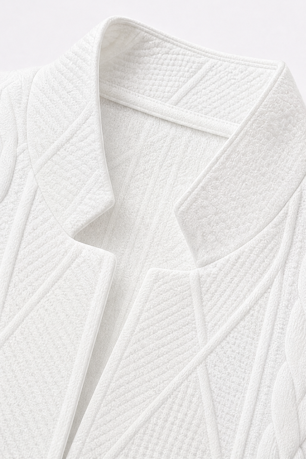 Blazer Damen weiß figurbetont mit Stehkragen und langen Ärmeln - 6 - Atelier-Zofia