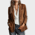 Blazer Damen braun tailliert mit praktischen Taschen - 1 - Atelier-Zofia