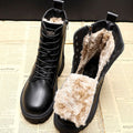 Damen Boots schwarz mit kuscheligem Innenfutter und Reißverschluss - 1 - Atelier-Zofia