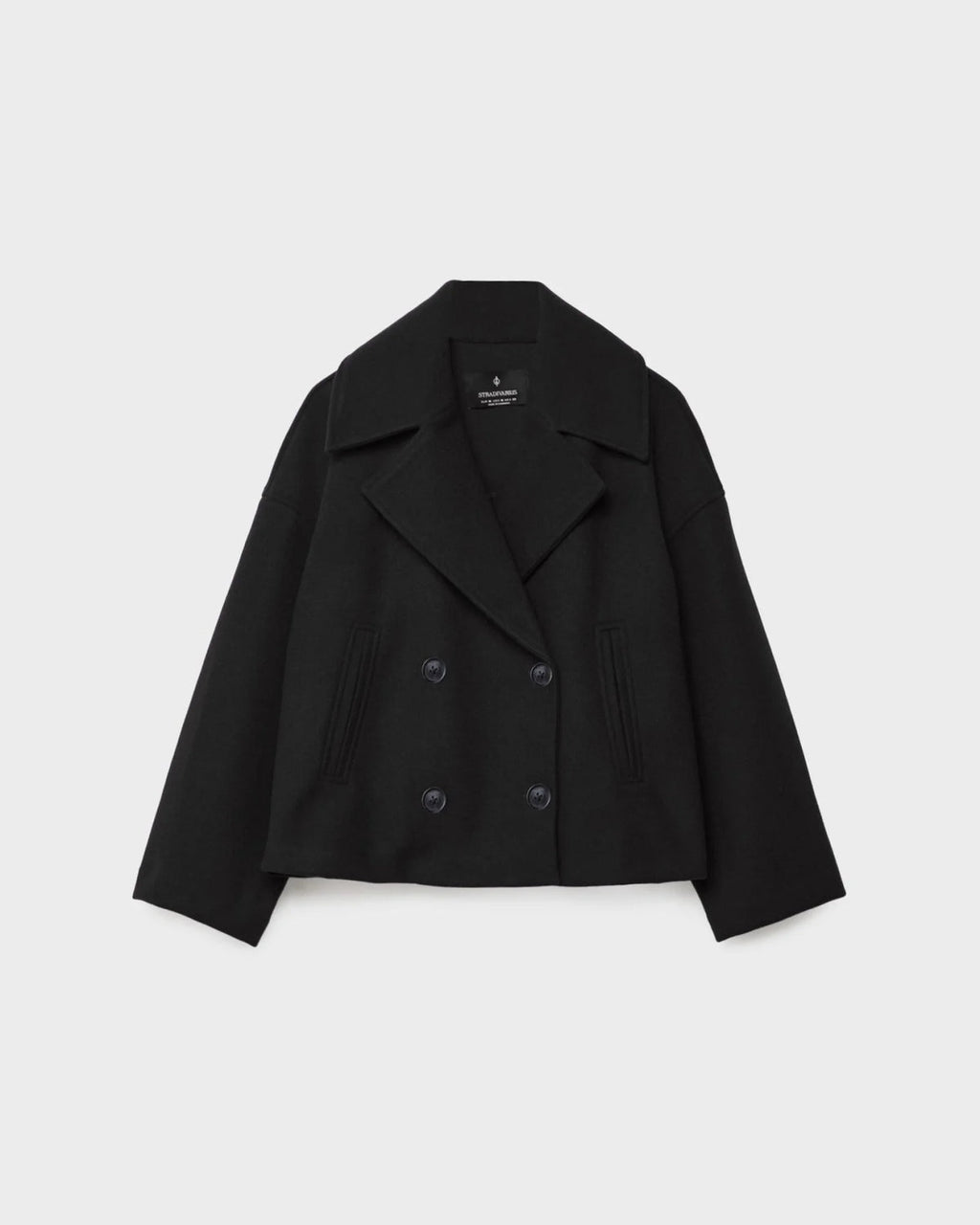Jacket Damen schwarz tailliert mit Doppelreiher - 4 - Atelier-Zofia