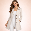 Trench Coat Damen beige tailliert mit Knopfleiste - 1 - Atelier-Zofia
