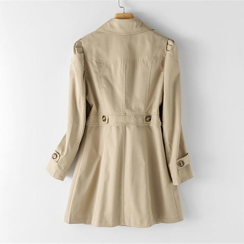 Trench Coat Damen beige tailliert mit Knopfleiste - 9 - Atelier-Zofia