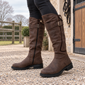 Stiefel Damen braun mit hohem Schaft und Reißverschluss - 1 - Atelier-Zofia