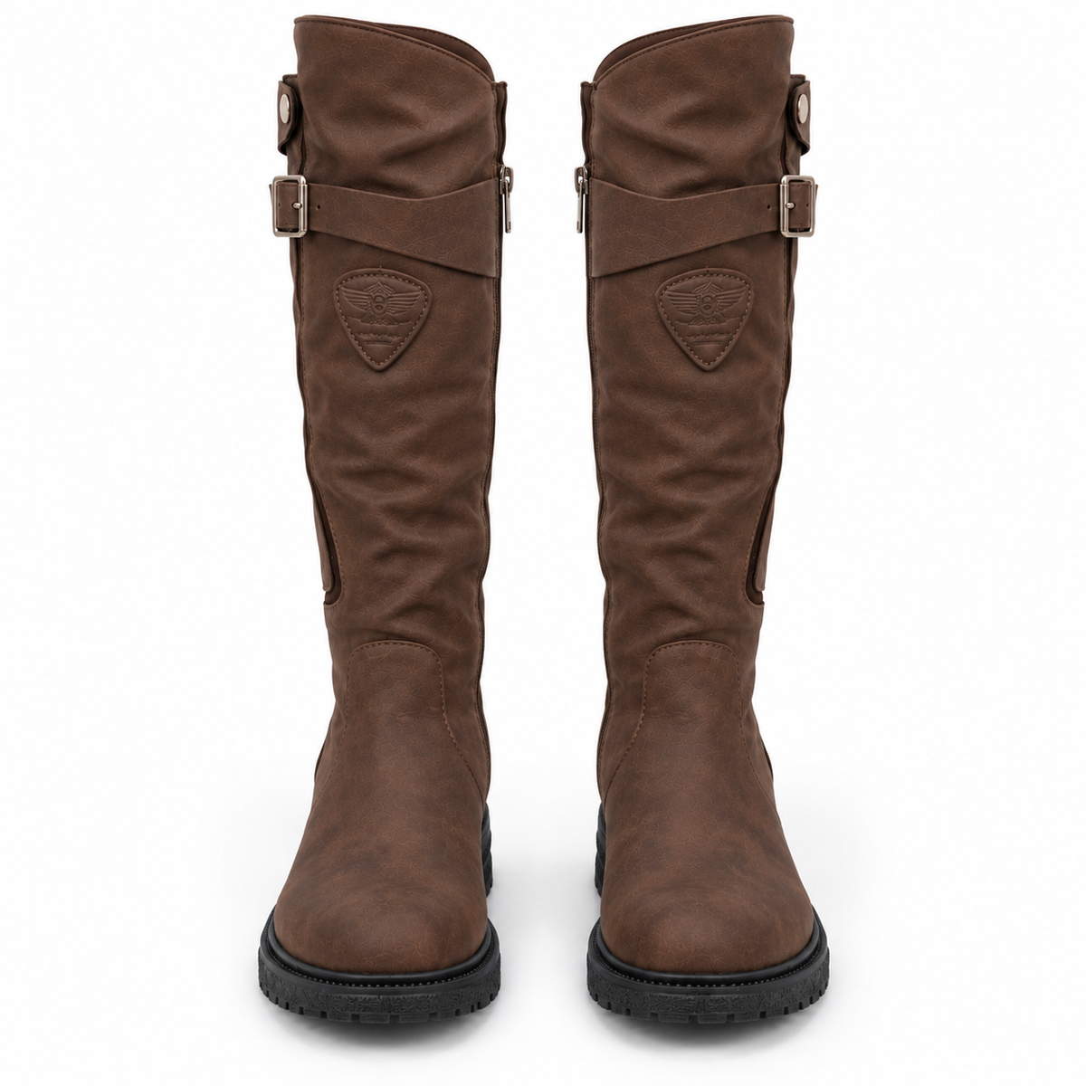 Stiefel Damen braun mit hohem Schaft und Reißverschluss - 5 - Atelier-Zofia