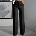 Hose Damen schwarz hochtailliert mit weitem Bein - 1 - Atelier-Zofia
