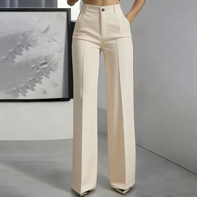 Hose Damen schwarz hochtailliert mit weitem Bein - 2 - Atelier-Zofia
