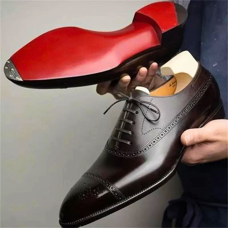 Schuhe Herren braun klassisch mit Broguing-Details - 3 - Atelier-Zofia