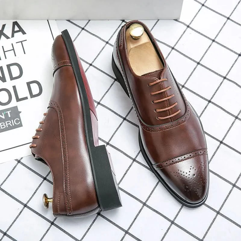 Schuhe Herren braun klassisch mit Broguing-Details - 4 - Atelier-Zofia