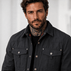 Jacke Herren schwarz tailliert mit praktischen Taschen - 1 - Atelier-Zofia