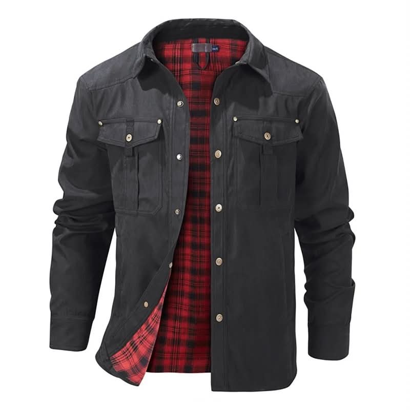 Jacke Herren schwarz tailliert mit praktischen Taschen - 2 - Atelier-Zofia