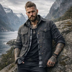 Jacke Herren schwarz tailliert mit praktischen Taschen - 6 - Atelier-Zofia