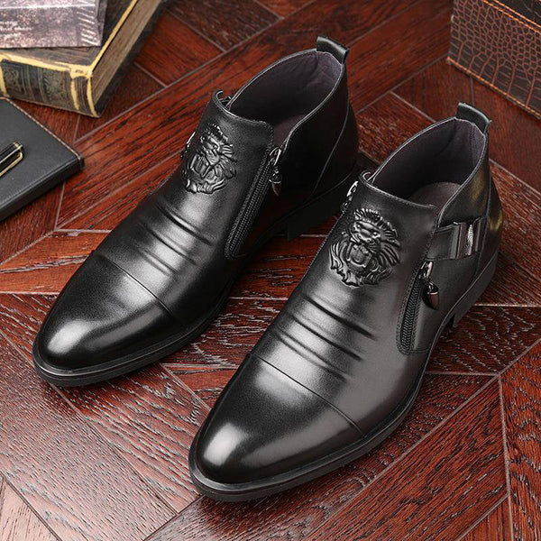 Herren Boots schwarz figurbetont mit doppeltem Reißverschluss - 1 - Atelier-Zofia