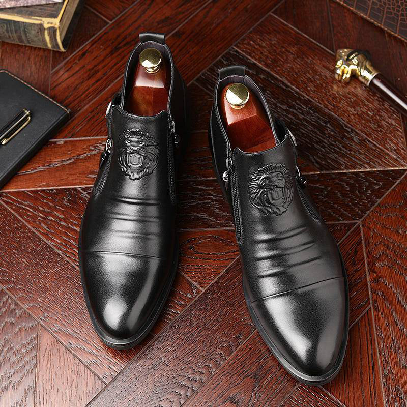Herren Boots schwarz figurbetont mit doppeltem Reißverschluss - 5 - Atelier-Zofia