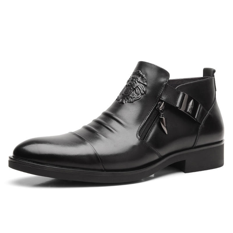 Herren Boots schwarz figurbetont mit doppeltem Reißverschluss - 7 - Atelier-Zofia
