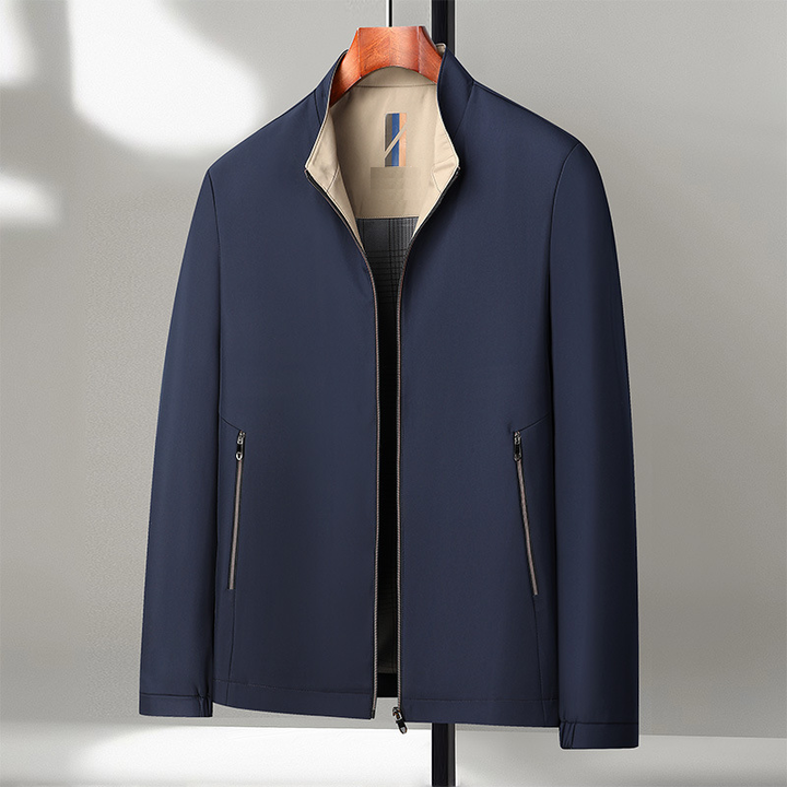 Jacket Herren schwarz tailliert mit Stehkragen und Reißverschluss - 1 - Atelier-Zofia