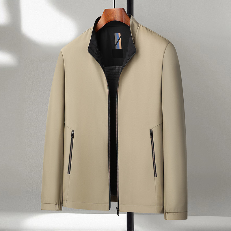 Jacket Herren schwarz tailliert mit Stehkragen und Reißverschluss - 6 - Atelier-Zofia