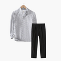 Outfit Men grau mit Pullover und schmalen Hosen - 1 - Atelier-Zofia