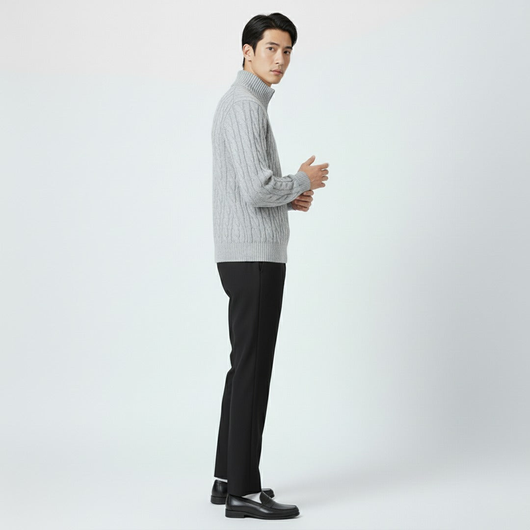 Outfit Men grau mit Pullover und schmalen Hosen - 3 - Atelier-Zofia