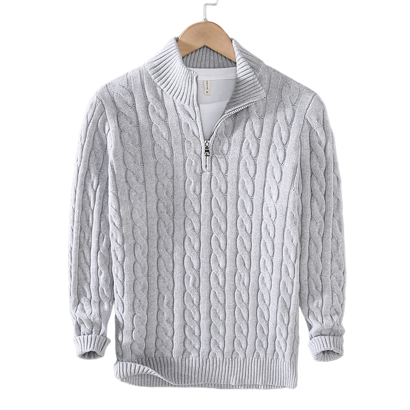 Outfit Men grau mit Pullover und schmalen Hosen - 5 - Atelier-Zofia
