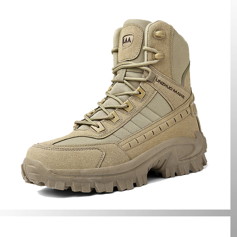 Herren Boots beige mit hohem Schnitt und rutschfester Sohle - 1 - Atelier-Zofia