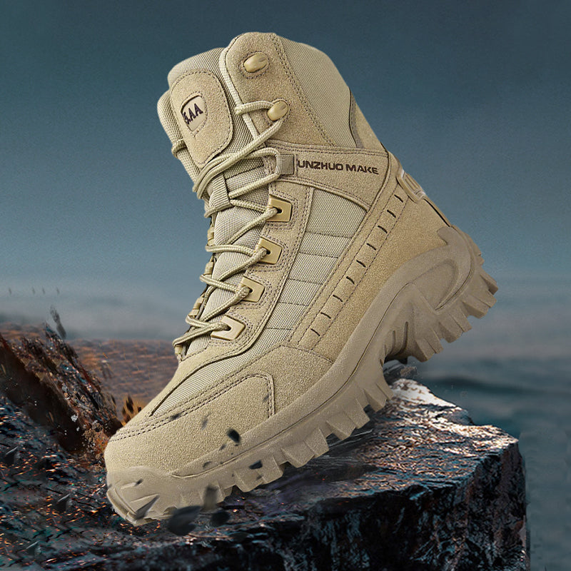 Herren Boots beige mit hohem Schnitt und rutschfester Sohle - 2 - Atelier-Zofia