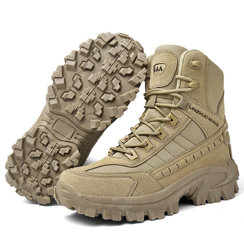 Herren Boots beige mit hohem Schnitt und rutschfester Sohle - 3 - Atelier-Zofia