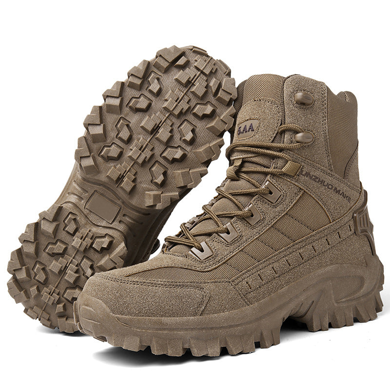 Herren Boots beige mit hohem Schnitt und rutschfester Sohle - 4 - Atelier-Zofia