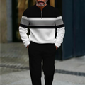 Outfit Men schwarz und beige mit Zip-Hemd und bequemen Hosen - 1 - Atelier-Zofia