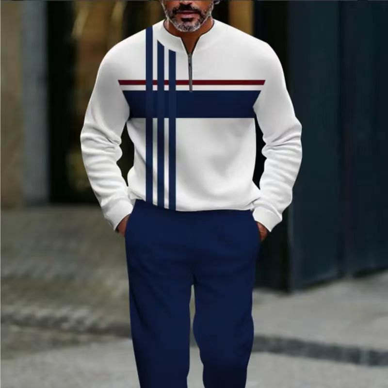 Outfit Men schwarz und beige mit Zip-Hemd und bequemen Hosen - 5 - Atelier-Zofia