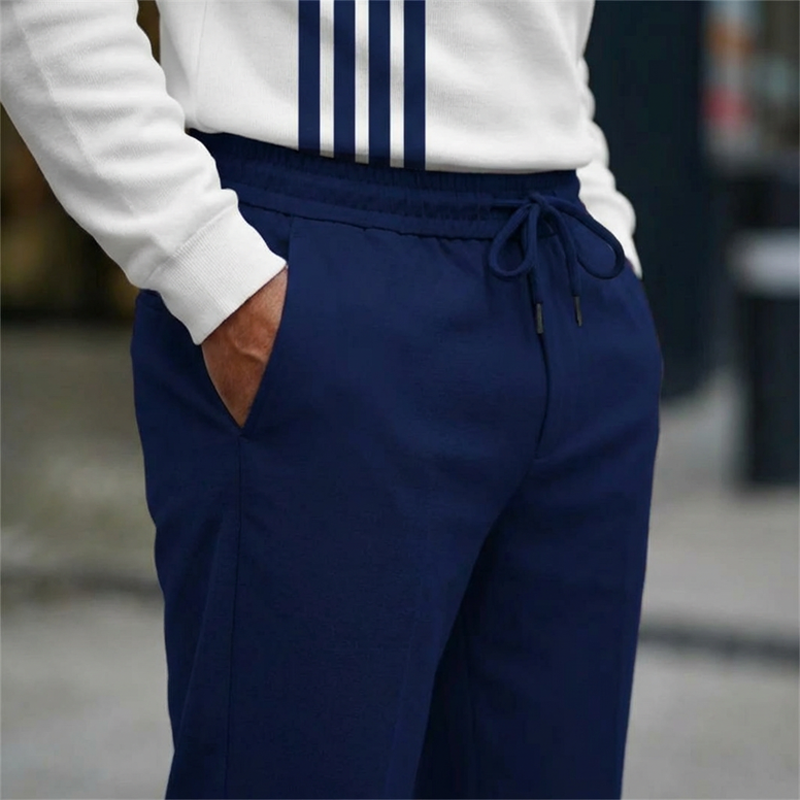 Outfit Men schwarz und beige mit Zip-Hemd und bequemen Hosen - 9 - Atelier-Zofia