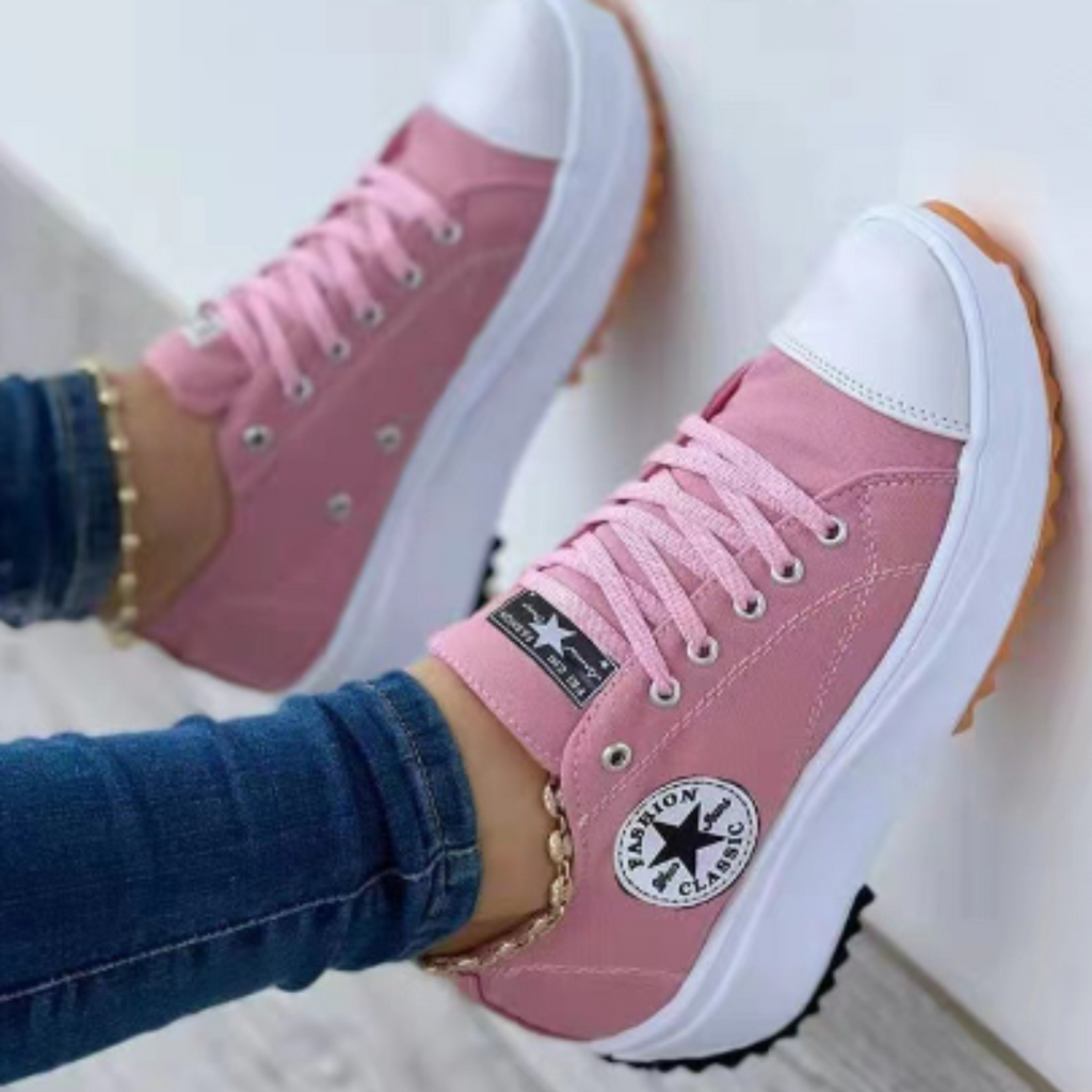 Sneakers Damen weiß mit markanter Sohle und LED-Licht - 9 - Atelier-Zofia