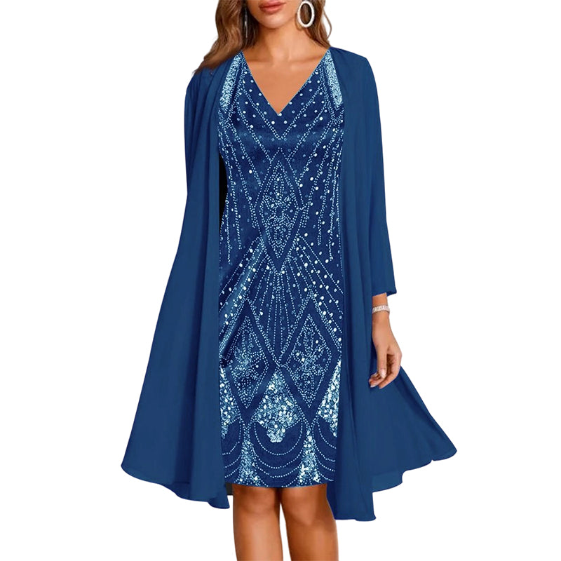 Maxikleid Damen rot figurbetont mit V-Ausschnitt und schwingendem Schnitt - 5 - Atelier-Zofia